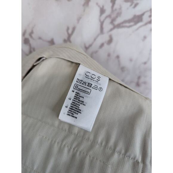 COS Pant Womens 30 Slack Wool Beige Crop Trouser High Rise Straight EUR 46 - Picture 11 of 11